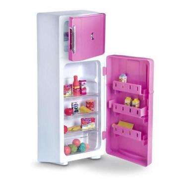 Imagem de Geladeira Cozinha Brinquedo Infantil Grande Rosa 65 Cm - Shopbr