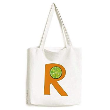 Imagem de R alfabeto laranja frutas Art Deco presente moda sacola sacola de compras bolsa casual bolsa de mão