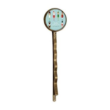 Imagem de Boné de metal retrô com ilustração abstrata Merry Christmas