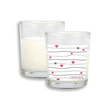 Imagem de Cera de incenso perfumada para o dia dos namorados I Love You Line Pink Heart White Candles