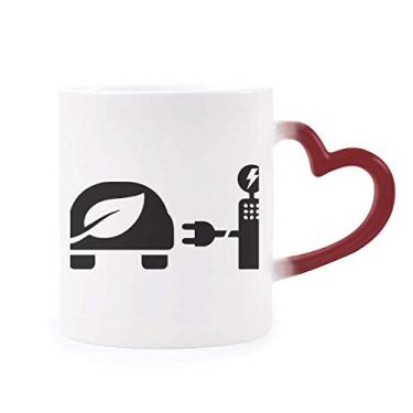 Imagem de Estação de carregamento automática, veículos de energia, protege o meio ambiente, caneca sensível ao calor, copo de grés que muda de cor vermelha