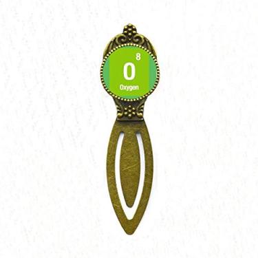 Imagem de Marcador de página retrô com elemento químico de oxigênio, marcador de página para escritório