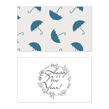 Imagem de Blue Umbrella Weather Rain Cloud Festival Ano Novo Cartão de felicitações Bless Mensagem presente