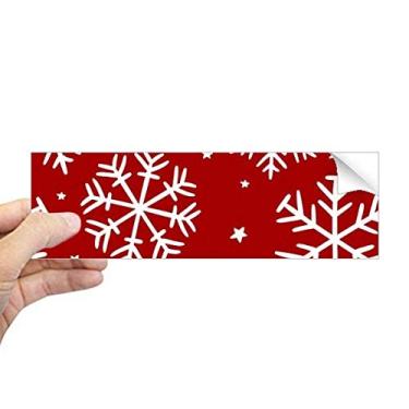 Imagem de DIYthinker Adesivo retangular de Natal com floco de neve vermelho para janela de notebook