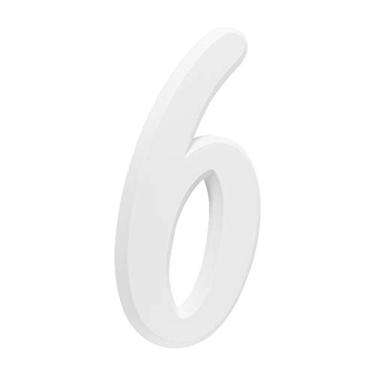 Imagem de Número Residencial Para Casa 6 Branco 3D 22cm