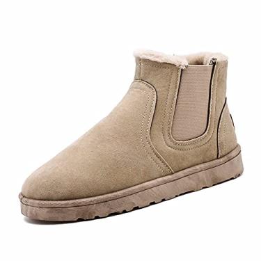 Imagem de Lee Coopel Winter Plus Velvet Shoes Botas masculinas de caminhada resistentes à água com cadarços, bico redondo – Sapatos masculinos para caminhada – Sapatos antiderrapantes para caminhada, trabalho, ao ar livre, Caqui, 8