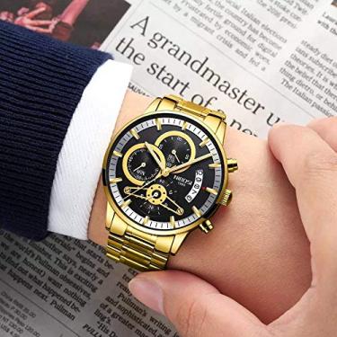 Imagem de Relógio Masculino de Pulso Dourado a Prova D'água