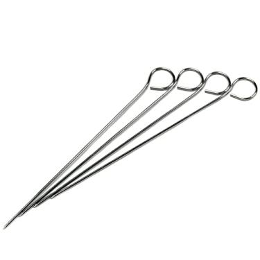 Imagem de Chef Craft Conjunto de 4 peças de espetos para churrasco em aço inoxidável, 22,8 cm
