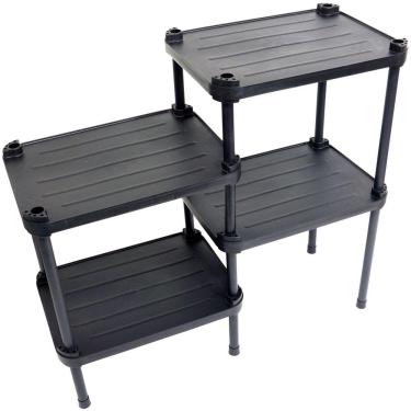 Imagem de Estante de Plástico Modular Multiuso 4 Prateleiras 2 Torres Preta Montável 52 Kg Qualyplas