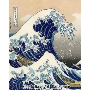 Imagem de Great Wave of Kanagawa: 20,32 cm x 25,40 cm Dot Grid Journal | Projetado profissionalmente, livro de trabalho, agenda, caderno pontilhado, diário quadriculado, 100 páginas