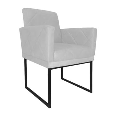 Imagem de Poltrona Para Recepção Decorativa Klara Base Preta Suede - Estopar