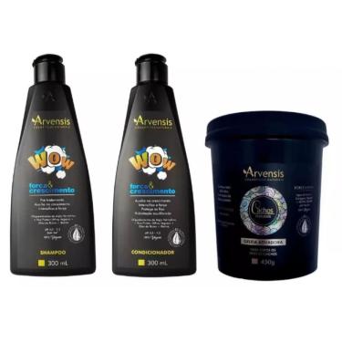 Imagem de Kit Arvensis Shampoo E Condicionador Wow + Geleia Suave 450g