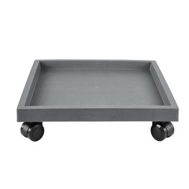 Imagem de NAZKAEN Disco quadrado de 33 cm com rodas, suporte de plantador de rodas resistente para plantas em vasos, bandeja de base de rolo de porta-copos com rodízios, suporte para vaso de flores para ambientes internos e externos