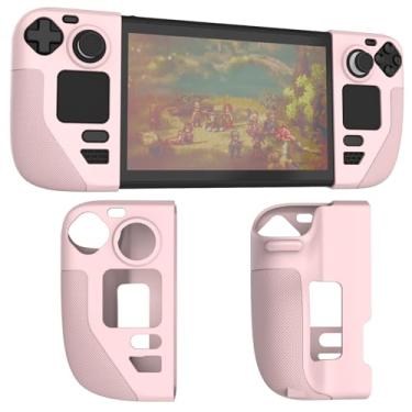 Imagem de Silicone Protective Shell Cover Skin Compatible with Steam Deck/Steam Deck OLED, Non-Slip Texture Handle Case for Steam Deck, Anti-Collision Cover with 4 Thumb Caps. (Pink)
