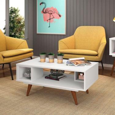 Imagem de Mesa Centro Retro 45 2 Nichos Branco - Olivar Móveis