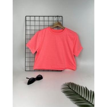 Imagem de T-shirt Cropped Pink Fluor - Tumblr Aesthetic-Feminino