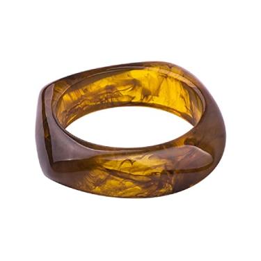 Imagem de Fuqimanman2020 Bracelete geométrico quadrado colorido de resina acrílica acetato de tartaruga placa larga irregular pulseira de envoltório grosso para mulheres adolescentes meninas punk joias, Resina Acrílico Acetato, Sem pedras preciosas