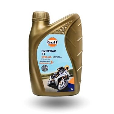 Imagem de Óleo Lubrificante Moto SINTÉTICO 10W-40 GULF SYNTRAC 4T SAE 10W40 API SL 1L Lubrificante para motos 4T