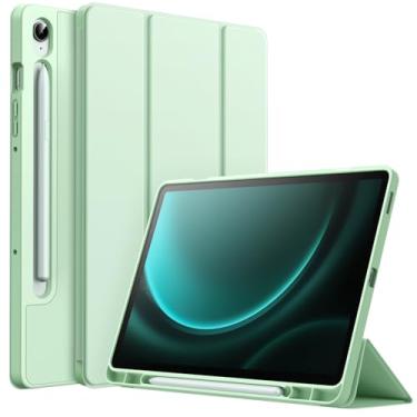 Imagem de JETech Capa para Samsung Galaxy Tab S10 Lite / S10 FE / S9 FE 10,9 Polegadas com S Pen Suporte de Lápis, TPU Macio Suporte Triplo Dobrável Estojo Protetora para Tablet (Verde)