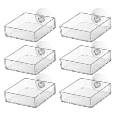 Imagem de 6 Unidades Bacia De Alimentação Do Aquário Prato De Alimentação Bacia De Prato De Comida Bandeja De Pratos Claros Prato De Armazenamento Comedouro Para Peixes Lasca Réptil Acrílico