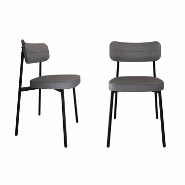Imagem de Cadeira Alloa Fixa com 4 Pés 500 X 447 X 838 Mm com 2 Unidades Corriente Cinza/Preto Epoxi