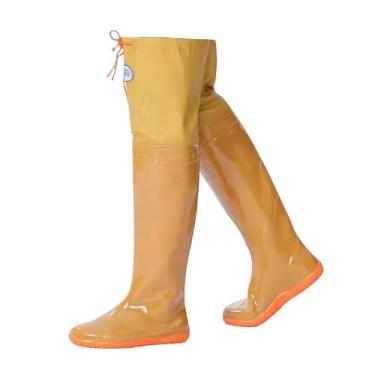 Imagem de Waders Waders Leves De PVC À Prova D'água Para Homens E Mulheres, Botas De Cano Alto Para Pesca E Caça Ao Ar Livre, Sola Com Travas(Yellow,41 EU)