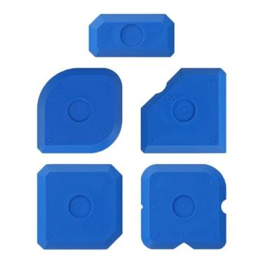 Imagem de Gralara Conjunto de Ferramentas de Calafetagem, 5 Peças, Limpador de Rejunte, Selante Profissional, Ferramenta de Acabamento, Kit de Corte de Borda de Vidro P, Azul, Tamanho real