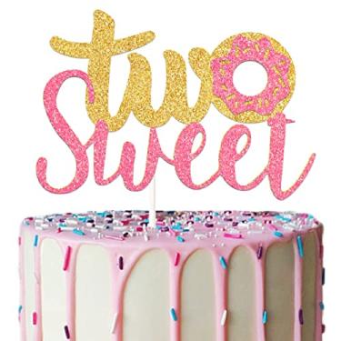 Imagem de Two Sweet Birthday Party Supplies, Donut Cake Topper Decorations for Donut Party Supplies Decor (Two)
