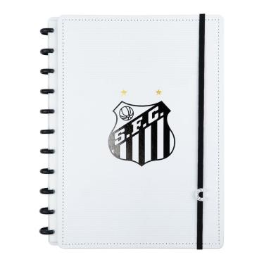 Imagem de Caderno Inteligente Time Santos Pelé Tamanho A4 Grande Capa Dura Disco Branco Universitário Escolar Folha Destacável 90g