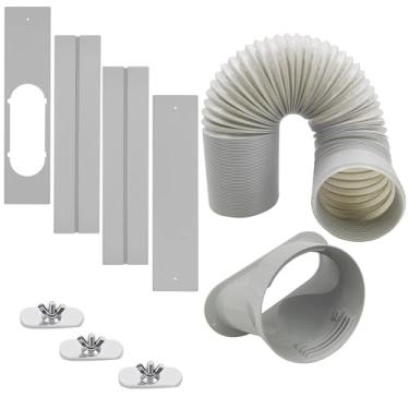 Imagem de MQIDLFE Kit de ventilação de janela de ar condicionado portátil com mangueira de exaustão de 13 cm, vedação de janela de 6 peças para ar condicionado portátil, unidade A/C universal para janelas