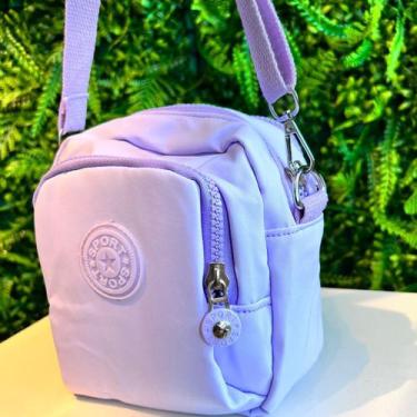 Imagem de Crossbody Unissex 3 Bolsos Estampada Transversal Cintura - Alwy, Lilás