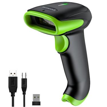 Imagem de Symcode Scanner de código de barras Bluetooth sem fio, Bluetooth e USB com fio e conexão sem fio 2,4 G, ergonomia, leitor de código de barras portátil, scanner de código QR 2D 1D automático e rápido e