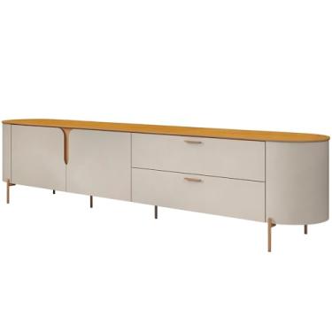 Imagem de Rack Para Sala de Estar TV 75 Pol Orgânico Dion D05 Bali Cedro - Lyam Decor