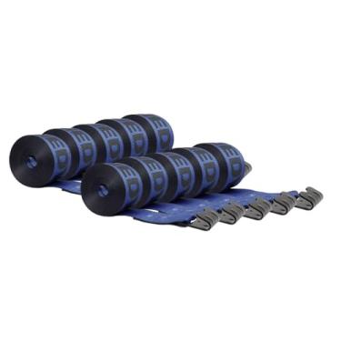 Imagem de Mytee Products (Pacote com 10) Correias de guincho Kinedyne 10 cm x 76 cm Azul Heavy Duty Tie Down com ganchos planos WLL# 2,449 kg | Controle de carga de 10 cm para reboque utilitário de caminhão de mesa