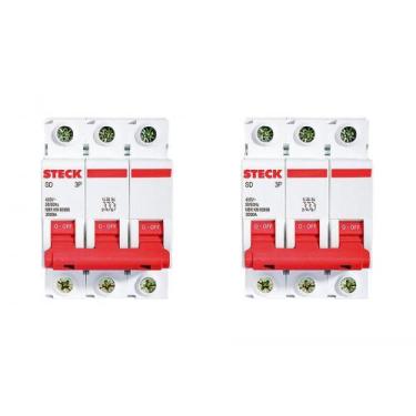 Imagem de Kit C/2 - Disjuntor Steck Din Tripolar 16A Sd63 3Ka