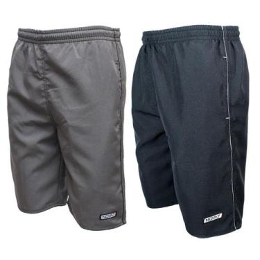 Imagem de Kit 2 Short Bermuda Tactel Tamanho Especial Elástico Cordão Extra Plus