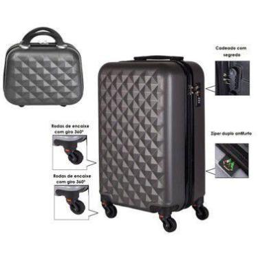 Imagem de Mala de bordo com frasqueira diamond abs padrão anac - Ultra Leve, Gra