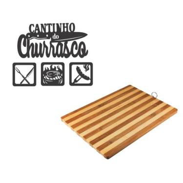 Imagem de Canto do Churrasco Kit com Frase e Placas Decorativas "Cantinho do Chu