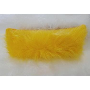 Imagem de Almofada Baguete Pelo Alto Luxo - Gabi Flor, Amarelo