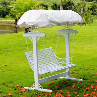 Imagem de Banco Balanço de Madeira Havaí Com Toldo Jardim Varanda Piscina Área d
