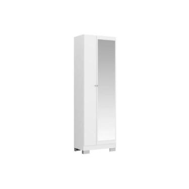 Imagem de Armário Multiuso Juvenil 547 c/ 1 Porta c/ Espelho e Pés Branco - Carr