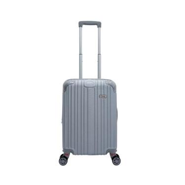 Imagem de Mala de bordo viagem rígida 4 rodas dupla 360 abs - chx, Prata, P