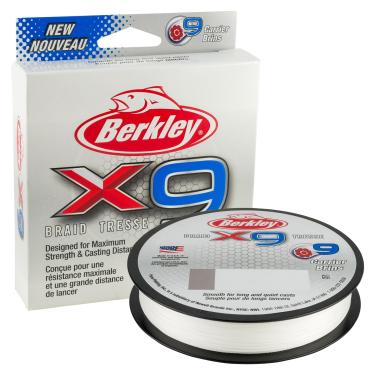 Imagem de Berkley x9 Braid Superline, cristal, teste de 45 kg | 131 lbC | 59,7 kg, 164 m | Linha de pesca de 150 m, adequado para ambientes de água doce e salgada
