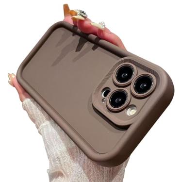 Imagem de Aitipy Capa compatível com iPhone 16 Pro, material de TPU de borracha de gel macio e fino, proteção total da câmera, capa protetora à prova de choque para mulheres e meninos (marrom)