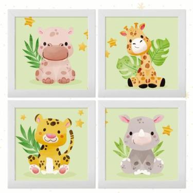 Imagem de Quadrinhos Decorativo para Quarto de Bebê Infantil Menino Menina Safar