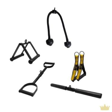Imagem de Kit Puxadores Reto e Triângulo e Corda e Manopla e Pulley Neutro - REI
