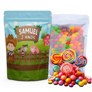 Imagem de Kit Festa Com 5 Saquinhos Em Pé 12x19cm Vários Temas - Mundo da Bina, 