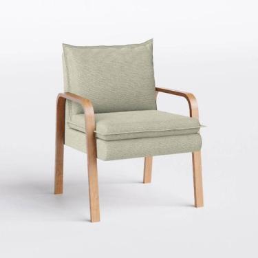 Imagem de Poltrona Decorativa Bela em Linho Safira Off White  - Home Mobily