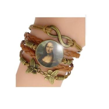 Imagem de Pulseira Feminina Monalisa de Leonardo Da Vinci Ajustável - RECANTOAST