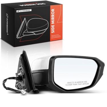 Imagem de A-Premium Espelho elétrico do lado direito do passageiro compatível com Honda Civic 2016-2021 com ajuste de vidro elétrico, dobrável manual, não aquecido, branco, espelho retrovisor substituto # 76208TBAA02ZA